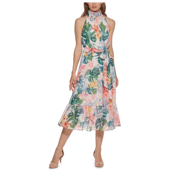 NWT Eliza J Tropical Floral Print Dress - Picture 5 of 10